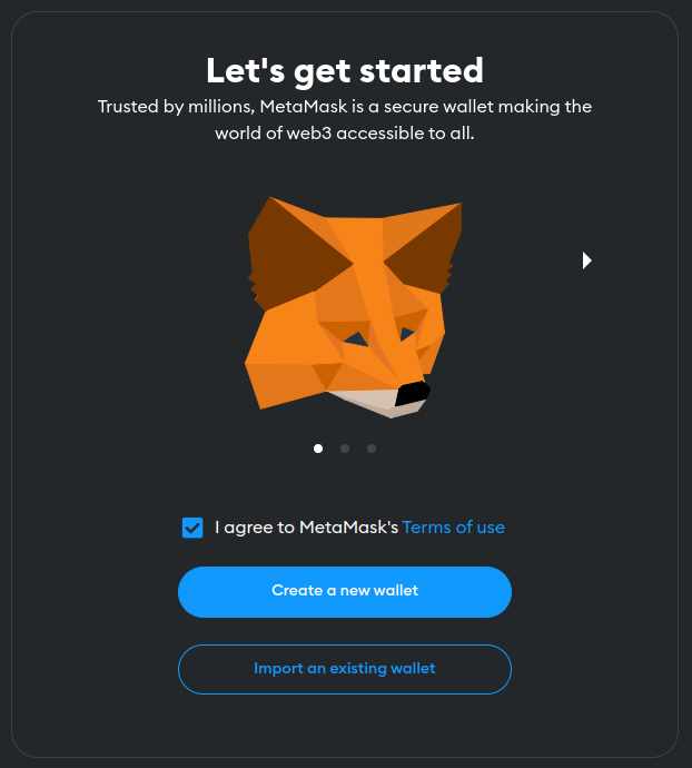 landing page metamask