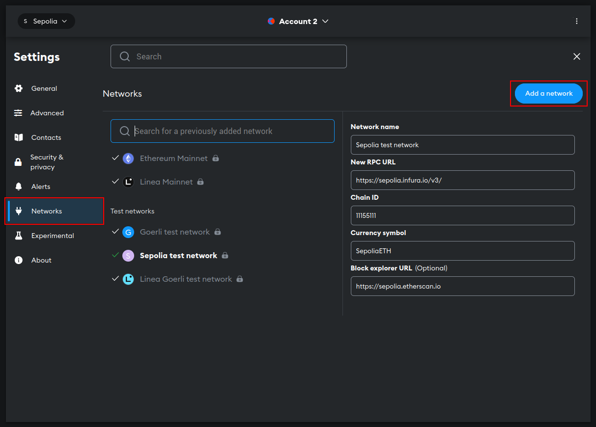 page d’acceuil metamask