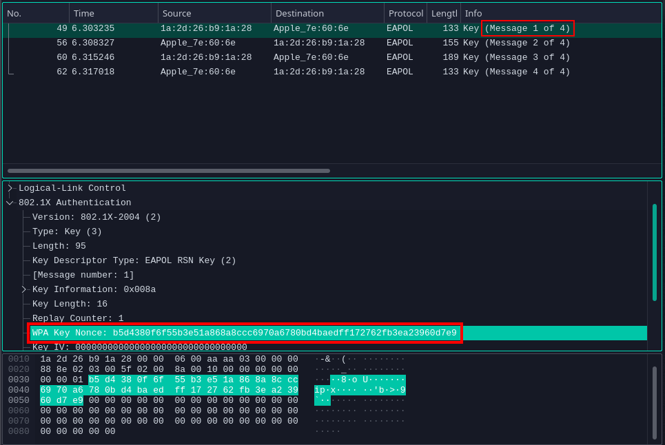 message 1 out of 4 wpa handshake