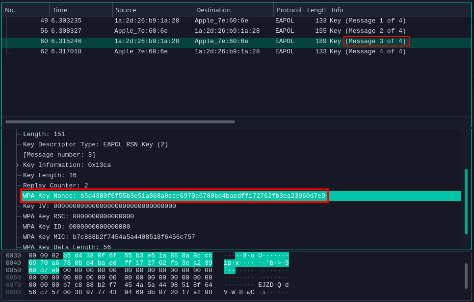 message 3 out of 4 wpa handshake